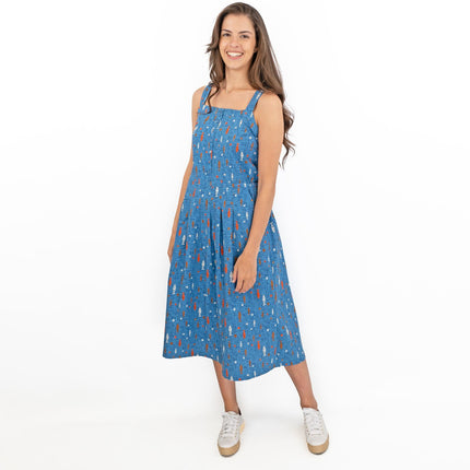 Seasalt Valley Roam Blue Boat Sleeveless Summer Dress-Quality Brands Outlet-