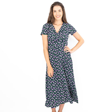Seasalt Navy Floral Chapelle Jersey Midi Dress-Quality Brands Outlet-