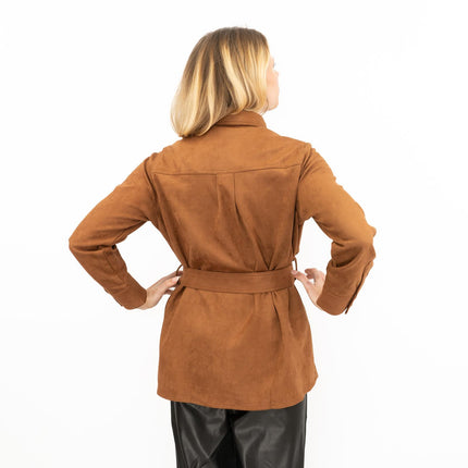 New Look Womens Suedette Shacket Rust Brown - Quality Brands Outlet
