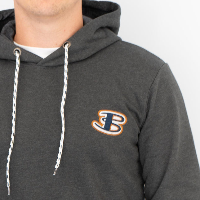 Ben Sherman Mens Logo Hoodie Charcoal Grey-Quality Brands Outlet-