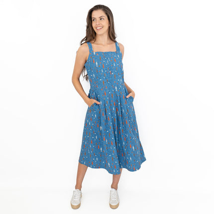 Seasalt Valley Roam Blue Boat Sleeveless Summer Dress-Quality Brands Outlet-