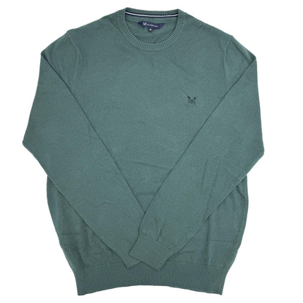 Crew Clothing Mens Knitted Jumper Long Sleeve Emerald Green-Quality Brands Outlet-
