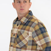 M&S Mens Cotton Rich Check Overshirt Mustard - Quality Brands Outlet