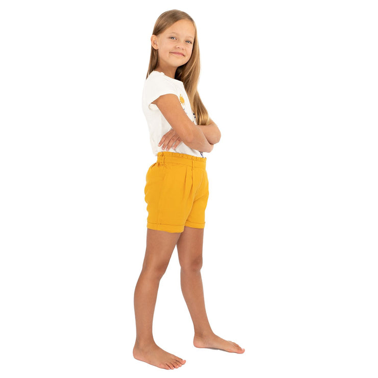Girls Shorts Mustard Yellow Elasticated Waist Easycare for Summer Holiday