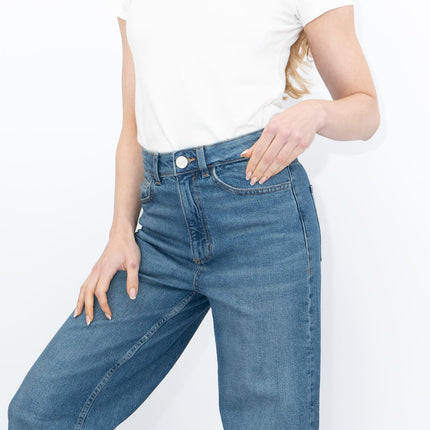 M&S Wide Leg Blue Jeans Medium Indigo Blue