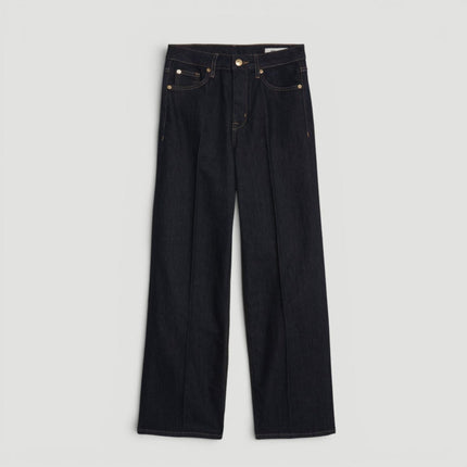 M&S High Waisted Smart Wide Leg Jeans Indigo Mix - Quality Brands Outlet
