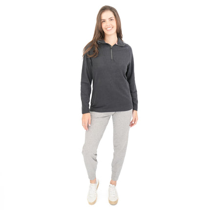 Trespass Half Zip Microfleece Fleece Jackets Charcoal Grey-Quality Brands Outlet-