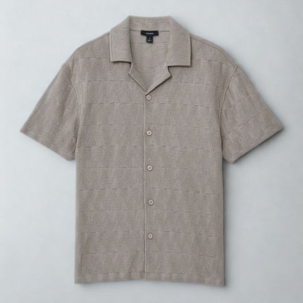 Ackling Cuban Shirts Mocha Short Sleeve-Quality Brands Outlet-