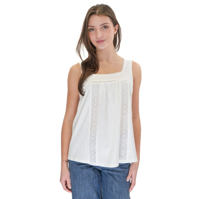 Weird Fish White Chelle Square Neck Jersey Vest Top - Quality Brands Outlet