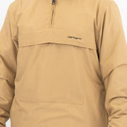 Carhartt WIP Mens Windbreaker Jackets WINTER Fleece Lined Pullover Stone Beige