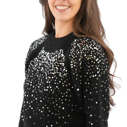 M&S Black Sequin Sparkle Jumper-Quality Brands Outlet-