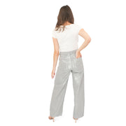 M&S Silver Metallic Wide Leg Jeans