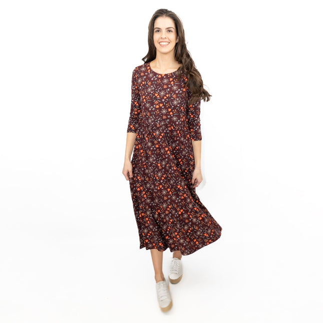 Seasalt Tiered Line Strokes Dress in Breon Pink-Quality Brands Outlet-