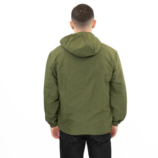 Mens Windbreaker Jackets Spring/Summer Green Lightweight Hooded with Pocket