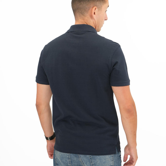 Script Logo Navy Pique Polo Shirts Short Sleeve