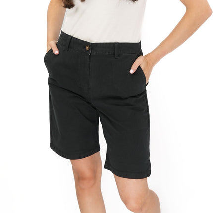 M&S Chino Shorts Classic Cotton Rich Black Easy Wear - Quality Brands Outlet
