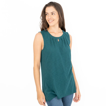 Seasalt Bright Beach Green Keyhole Summer Vest Sleeveless Tops-Quality Brands Outlet-