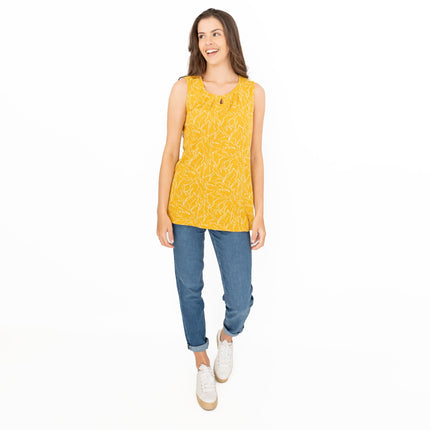 Seasalt Bright Beach Yellow Summer Vests Sleeveless Cotton Tops-Quality Brands Outlet-