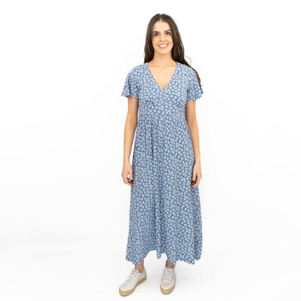 Seasalt Blue Chateaux Dress Floral Flower Net Whirl-Quality Brands Outlet-