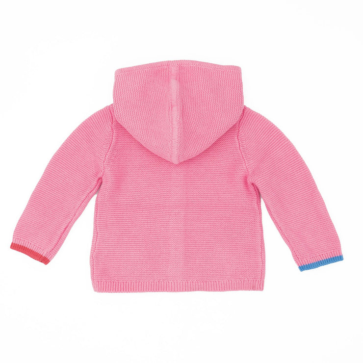 Joules Baby Girl Charmford Hooded Cardigan Apple Pink