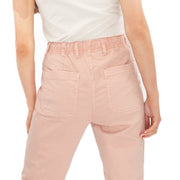 M&S Cotton Rich Slim Fit Trousers Stretch Elasticated Cuff Pink - Quality Brands Outlet