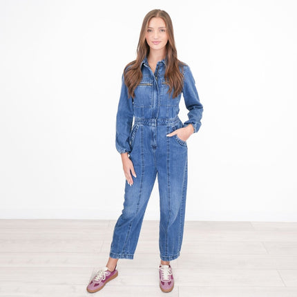M&S Denim Blue Utility Jumpsuits-Quality Brands Outlet-