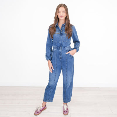 M&S Denim Blue Utility Jumpsuits - Quality Brands Outlet