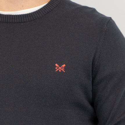 Crew Clothing Mens Knitted Jumper Long Sleeve Navy-Quality Brands Outlet-