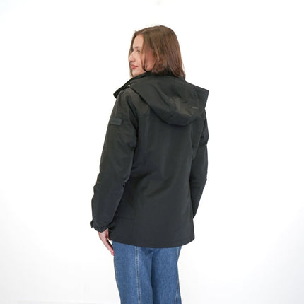 3-in-1 Waterproof Ski Jacket Black with Detachable Insert-Quality Brands Outlet-