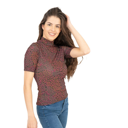 Karen Millen Womens Top Purple Leopard Print Summer Black Holiday Dinner Relaxed-Quality Brands Outlet-