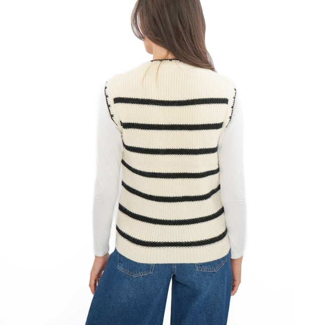 M&S Scalloped Crew Neck Button Detail Vest Tank Top-Quality Brands Outlet-