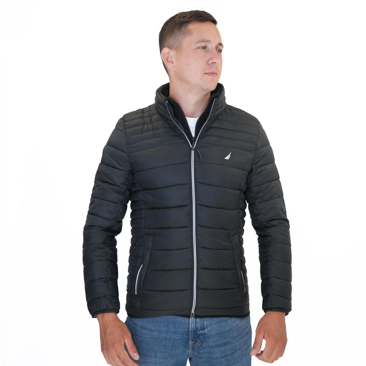 Nautica Performance Double Zip Puffer Jacket Black - Quality Brands Outlet