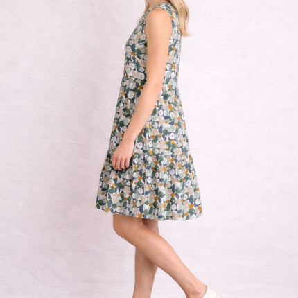 Seasalt Bodelva Sleeveless Jersey Dress Geo Pebbles Chalk Organic - Quality Brands Outlet