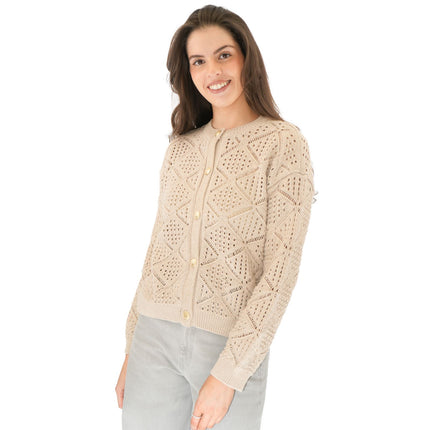 M&S Pointelle Knitted Cappuccino Cardigan - Quality Brands Outlet