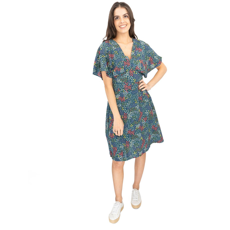 Seasalt Wilsey Empire Line Dress Teal Green - Quality Brands Outlet