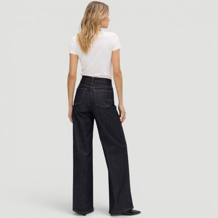 M&S High Waisted Smart Wide Leg Jeans Indigo Mix - Quality Brands Outlet