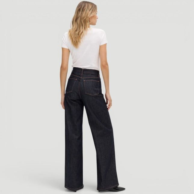 M&S High Waisted Smart Wide Leg Jeans Indigo Mix - Quality Brands Outlet