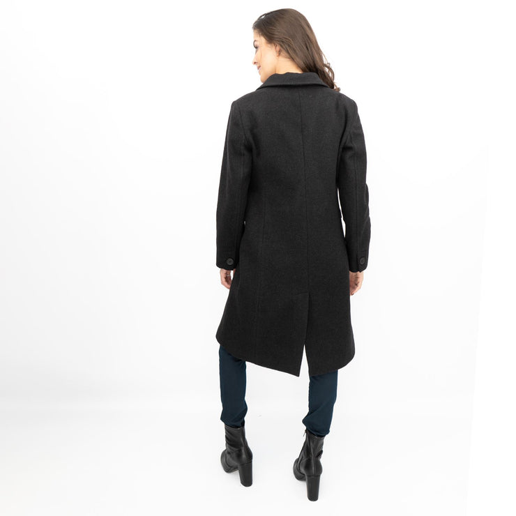 Phase Eight Revere Coat Wool Blend Double Breasted Knee Length Black