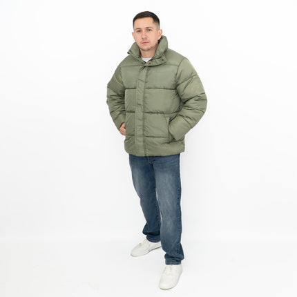 Water Repellent Puffer Jacket Olive Green Winter Coat