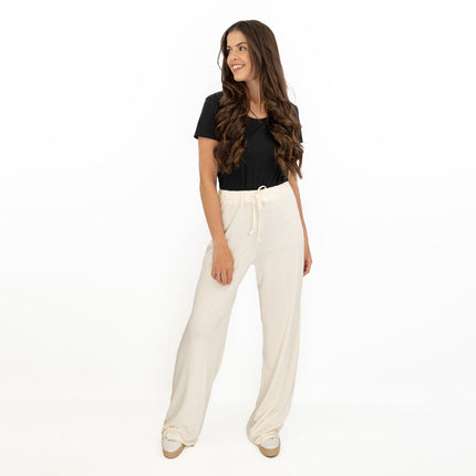 Coast Cream Stretch Drawstring Joggers Elasticated Waist Long Wide Leg Trousers-Quality Brands Outlet-