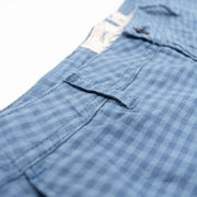 Men's Blue Check Chino Summer Shorts