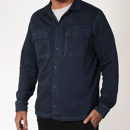 M&S Blue Cotton Overshirt Shacket-Quality Brands Outlet-
