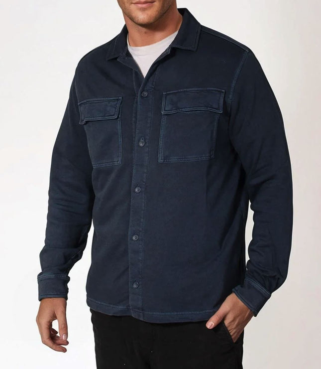 M&S Blue Cotton Overshirt Shacket-Quality Brands Outlet-