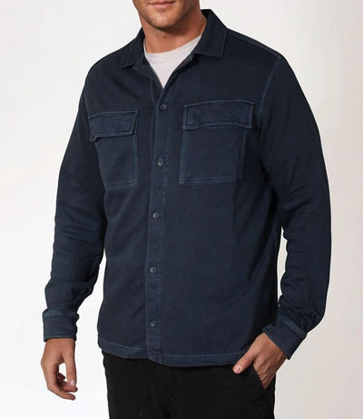 M&S Blue Cotton Overshirt Shacket - Quality Brands Outlet