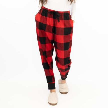 Old Navy Gap Womens Red Tartan Jogger Style Pyjama Bottoms Elasticated Waist PJ Trousers