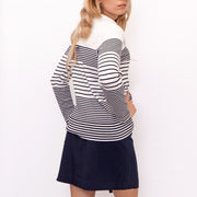 Wood On The Hill Women Long Sleeve White Striped Lightweight Jumpers