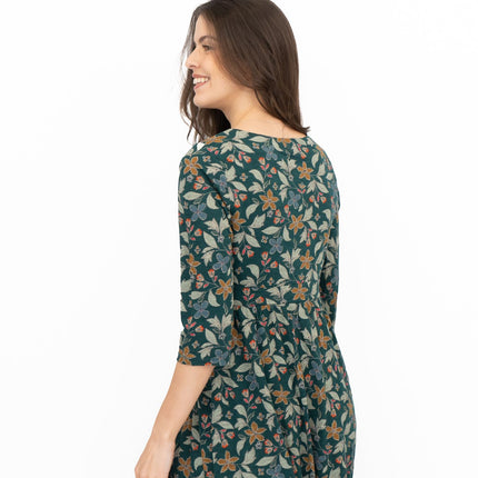 Seasalt Maggie Maxi Dress Green Stitched Clematis Lotch-Quality Brands Outlet-