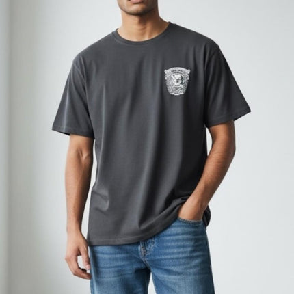 Saltrock Mens Grey Graphic T-Shirt-Quality Brands Outlet-