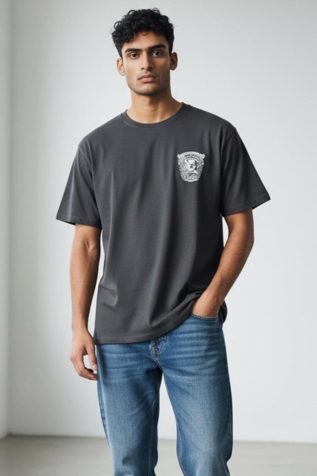 Saltrock Mens Grey Graphic T-Shirt-Quality Brands Outlet-