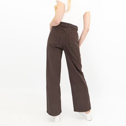 M&S Wide Leg Jeans Chocolate Brown